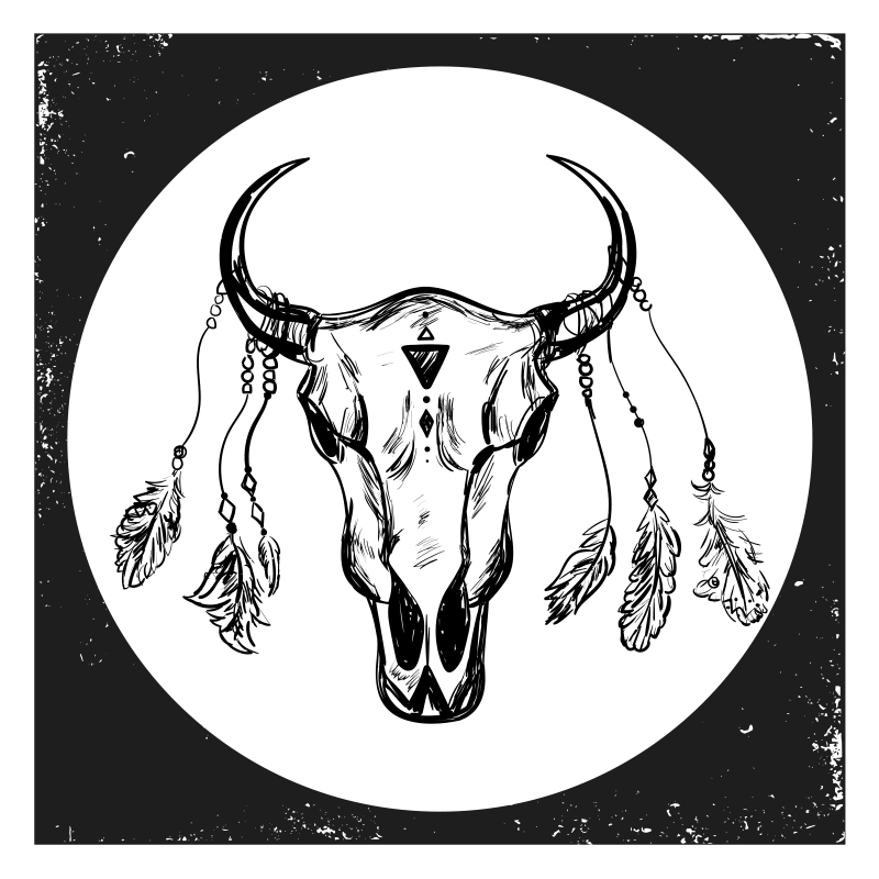 Bohemian Skull animal mat - TenStickers