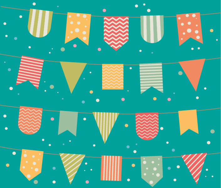 Festive Bunting kids carpet - TenStickers