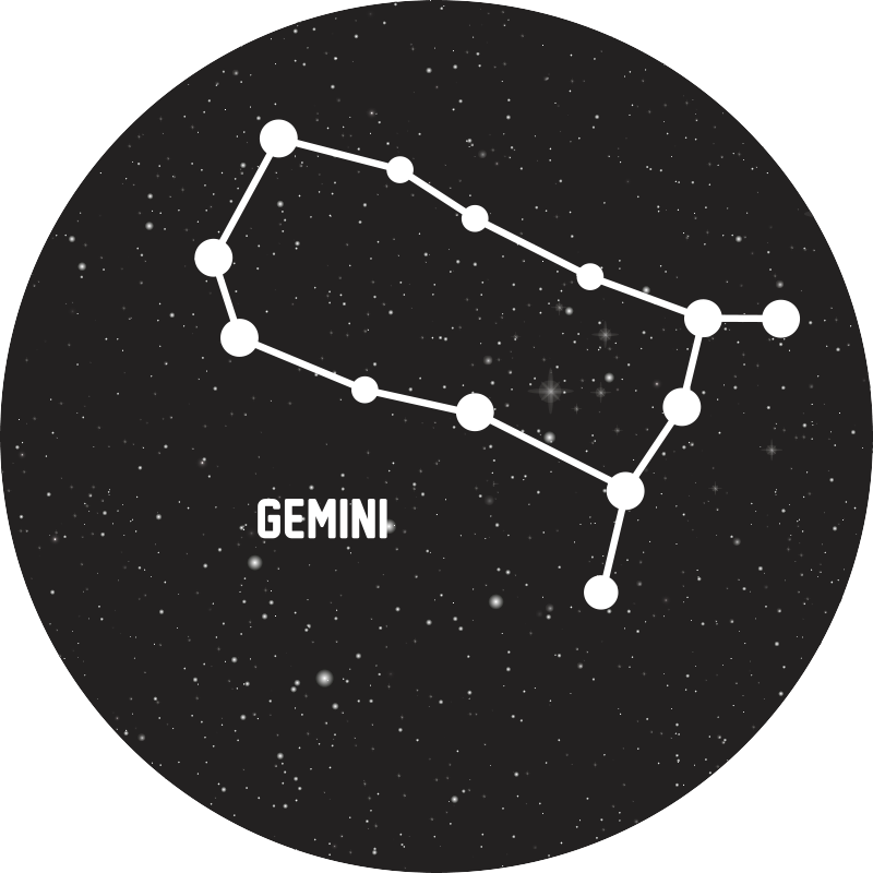 Gemini Constellation star rug - TenStickers