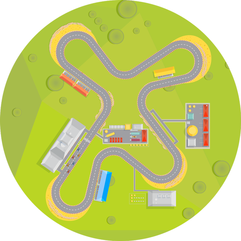 Playful Track road map rug - TenStickers