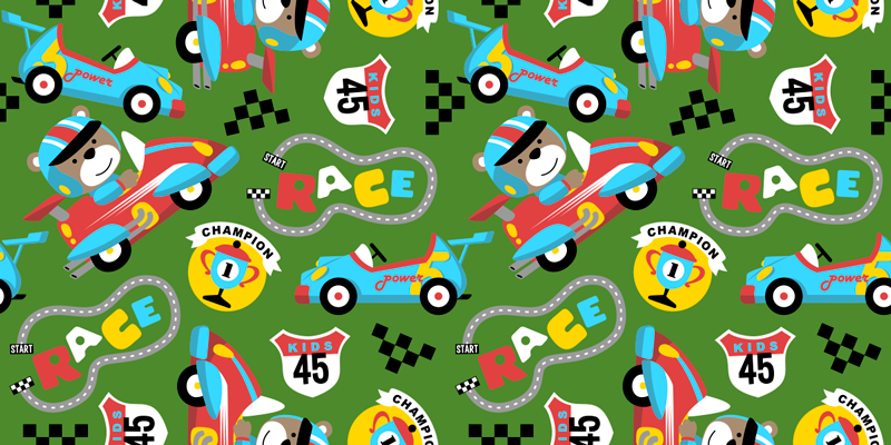 Playful Racing Circuit kids rug - TenStickers
