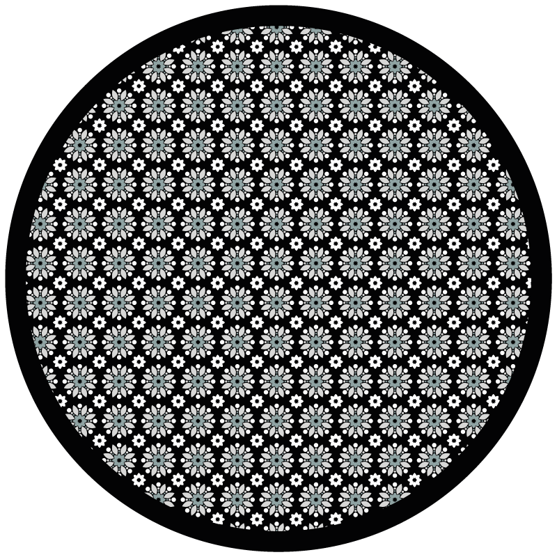 Floral rug with round floral pattern - TenStickers