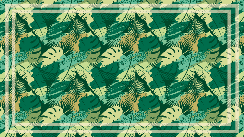 Tropical Foliage Array floral rug - TenStickers