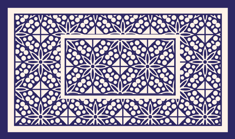 Decorative Geometric Pattern tile carpet - TenStickers