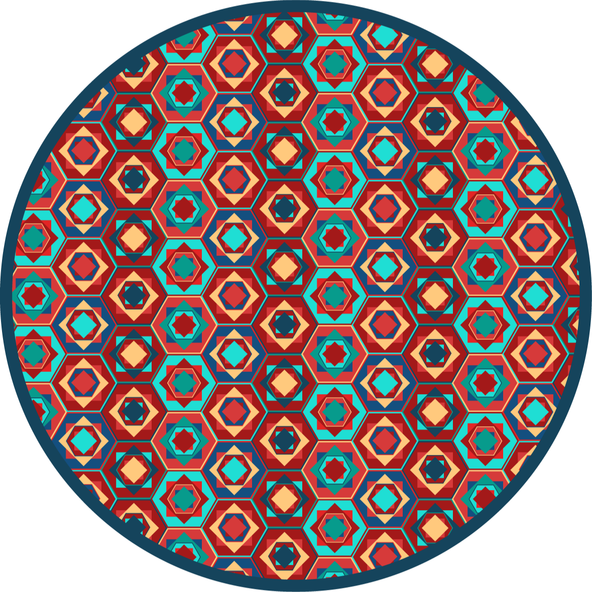 Geometric rug geometric harmony circle - TenStickers