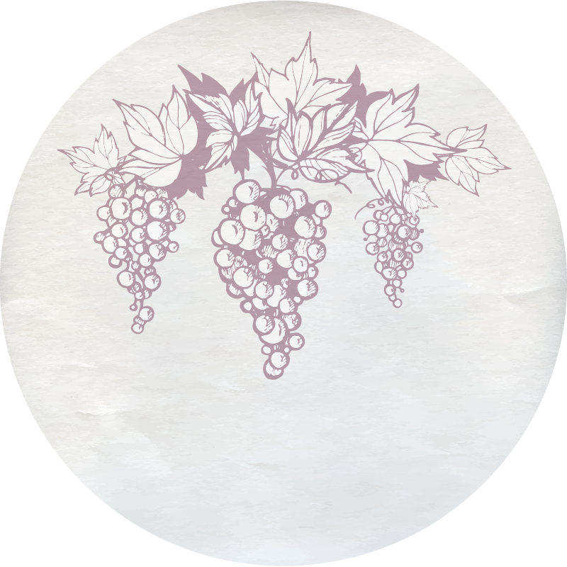 Grapes Botanical Emblem floral rug - TenStickers