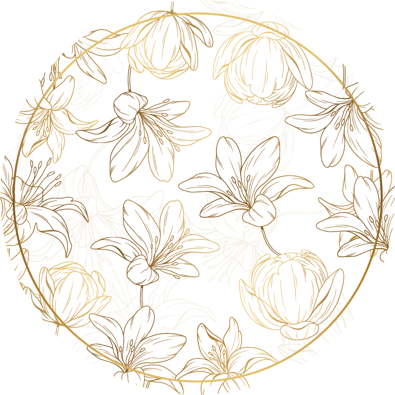 Floral rug with floral circle design - TenStickers