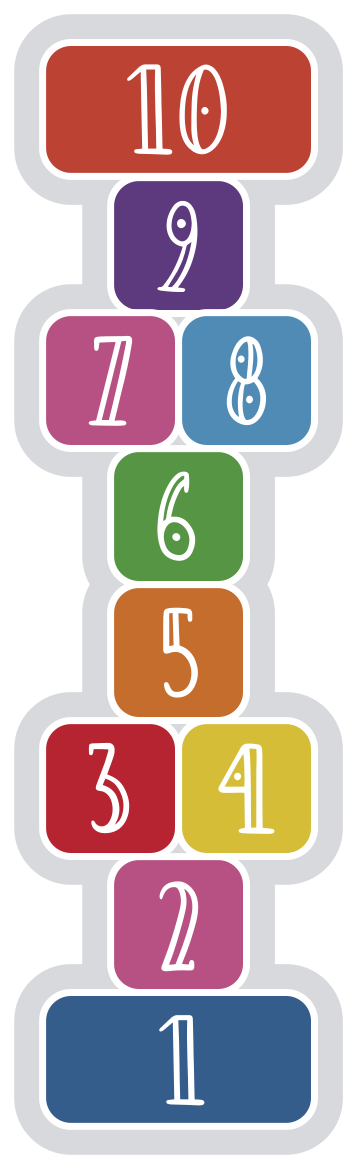 Hopscotch Sequence game rug - TenStickers