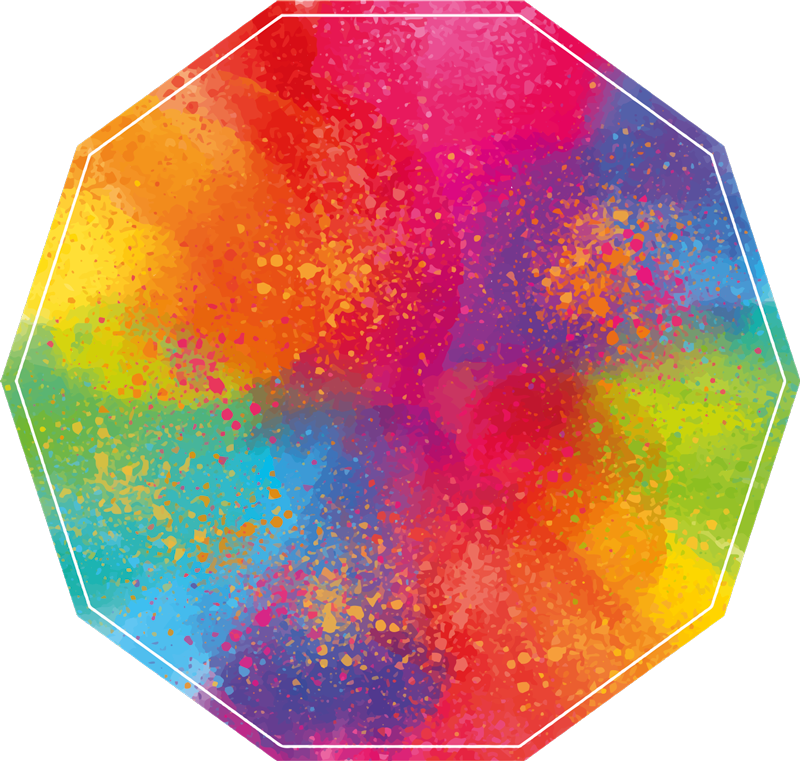 Colorful Splattered Hexagon marble rug - TenStickers