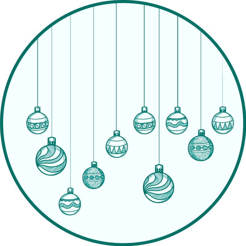 Festive Ornaments christmas rug - TenStickers