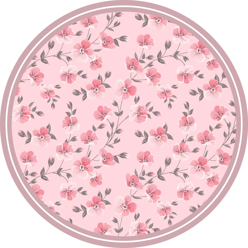 Floral rug with floral circle pattern - TenStickers