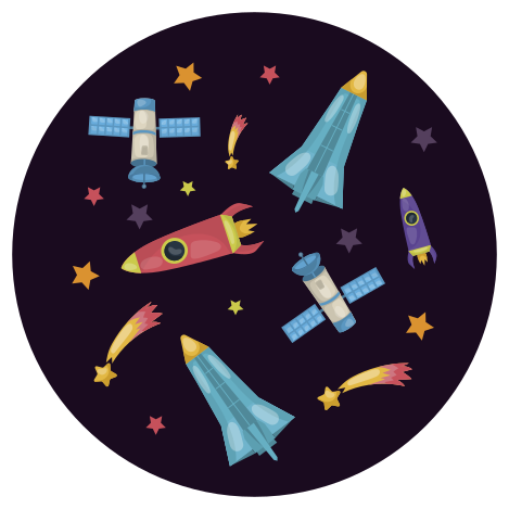 Spacecraft Exploration kids carpet - TenStickers
