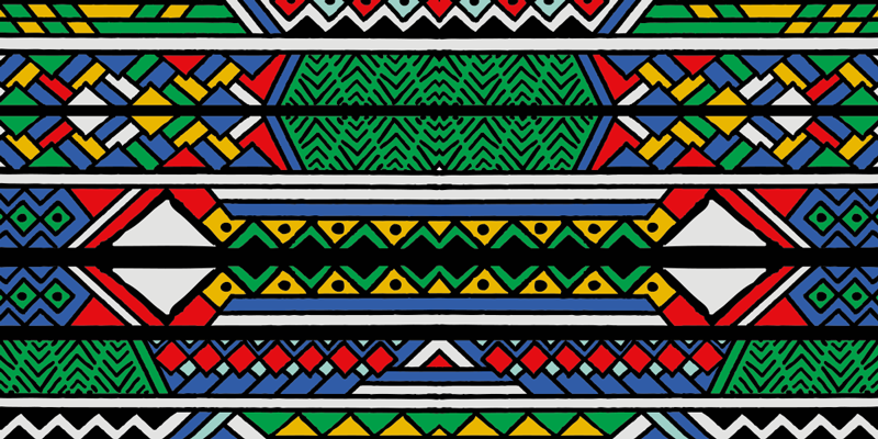 Primary colour tribal  ethnic rug - TenStickers