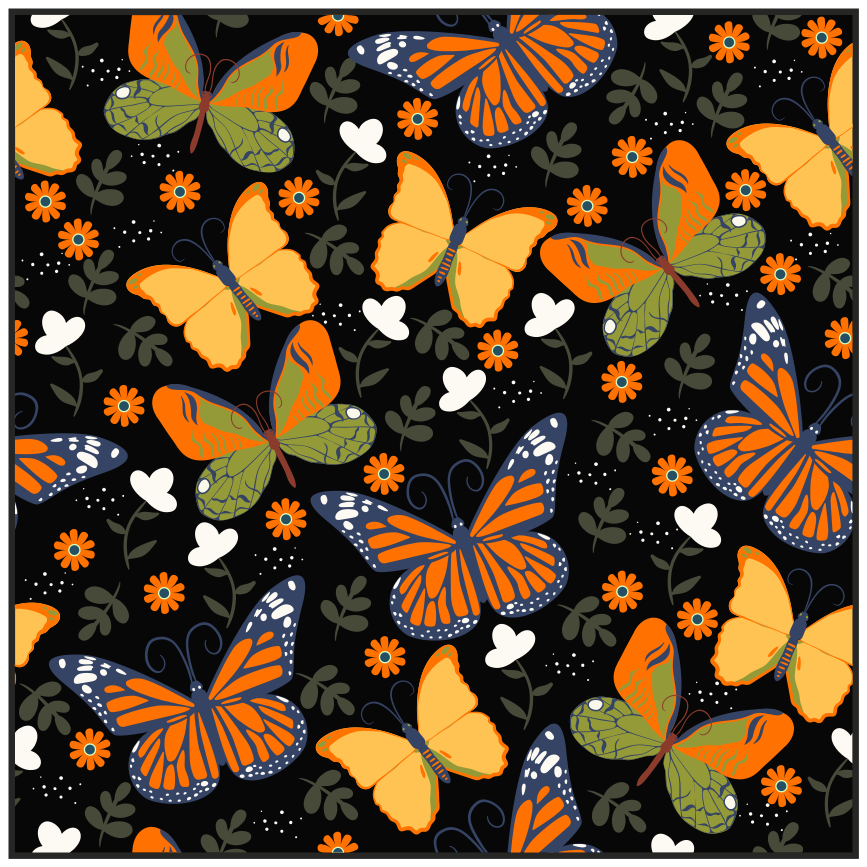 Butterfly Motif animal mat - TenStickers