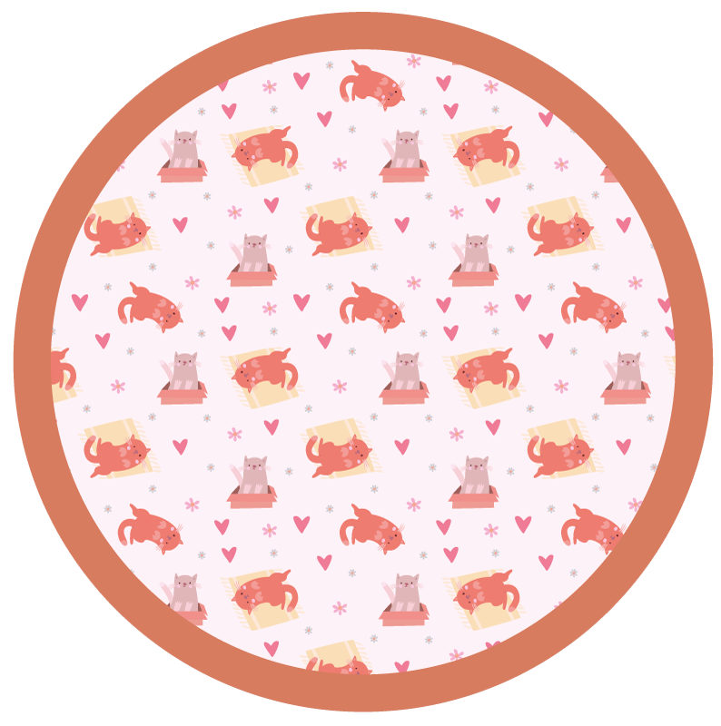 Playful Cat Motif nursery rug - TenStickers