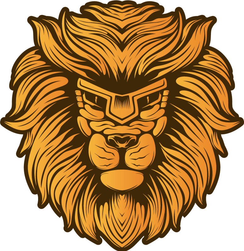 Lion Portrait Illustration animal mat - TenStickers