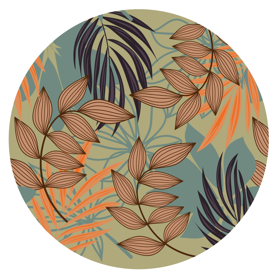 Leaves on branches floral vinyl rug - TenStickers