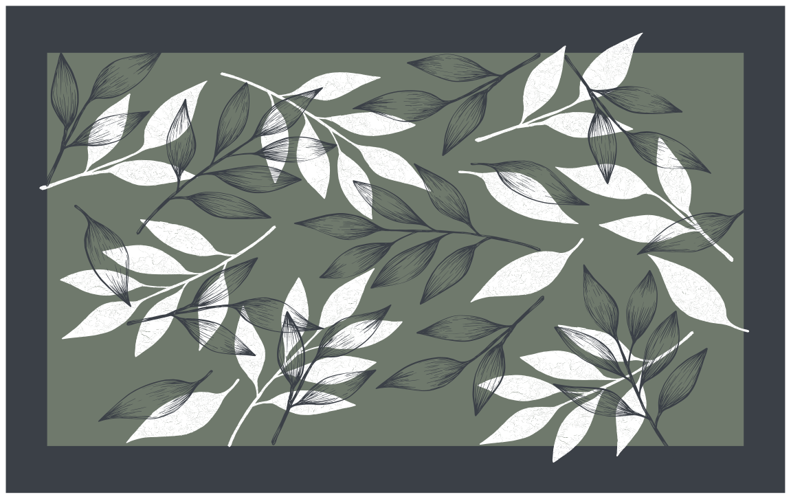 Leafy Botanical Pattern floral rug - TenStickers