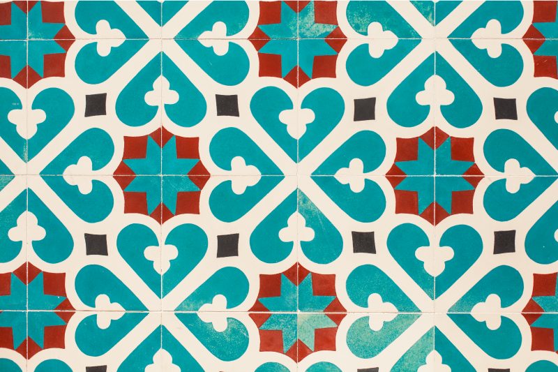 Moorish tile pattern tile carpet - TenStickers