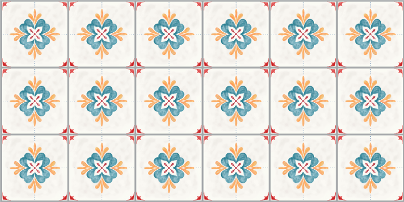 illustration tiles textured pattern modern rug - TenStickers