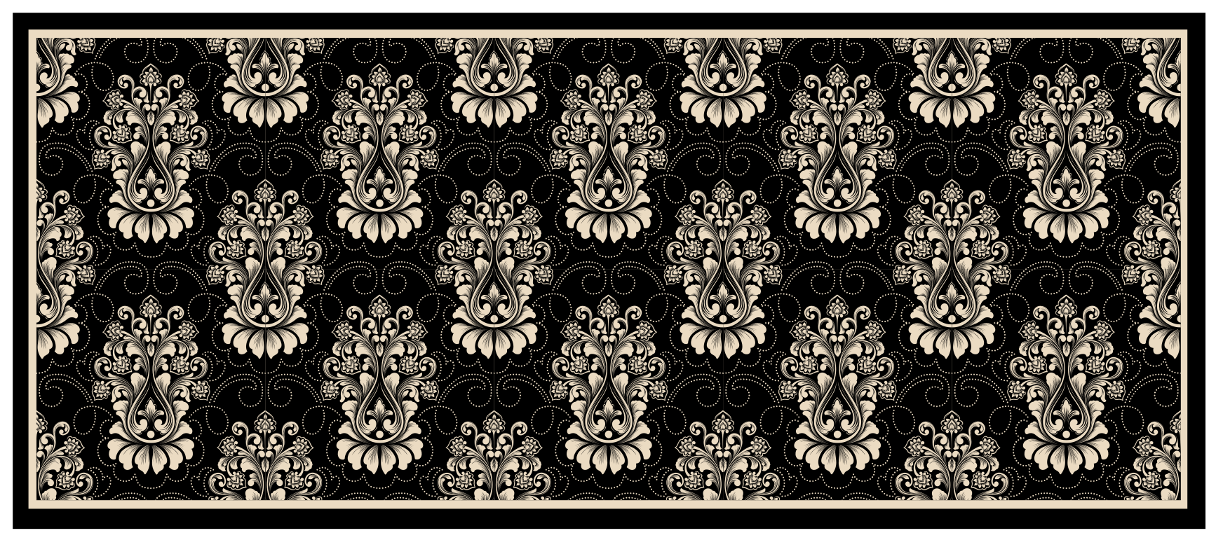 damask decorative tile modern rug - TenStickers
