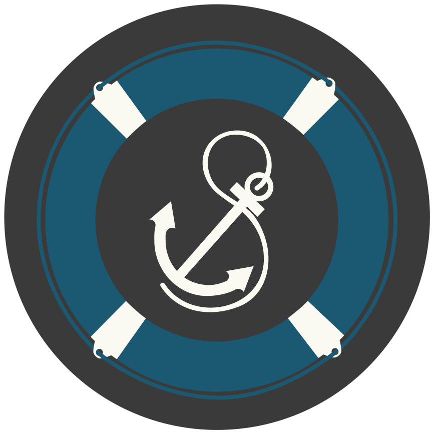 Nautical Anchor Motif mosaic rug - TenStickers