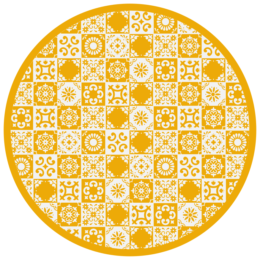 Ornate Circular Mosaic tile carpet - TenStickers