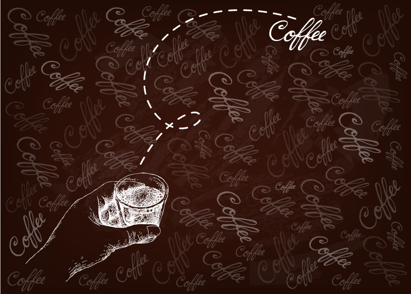 Shot of coffee kitchen floor tiles - TenStickers