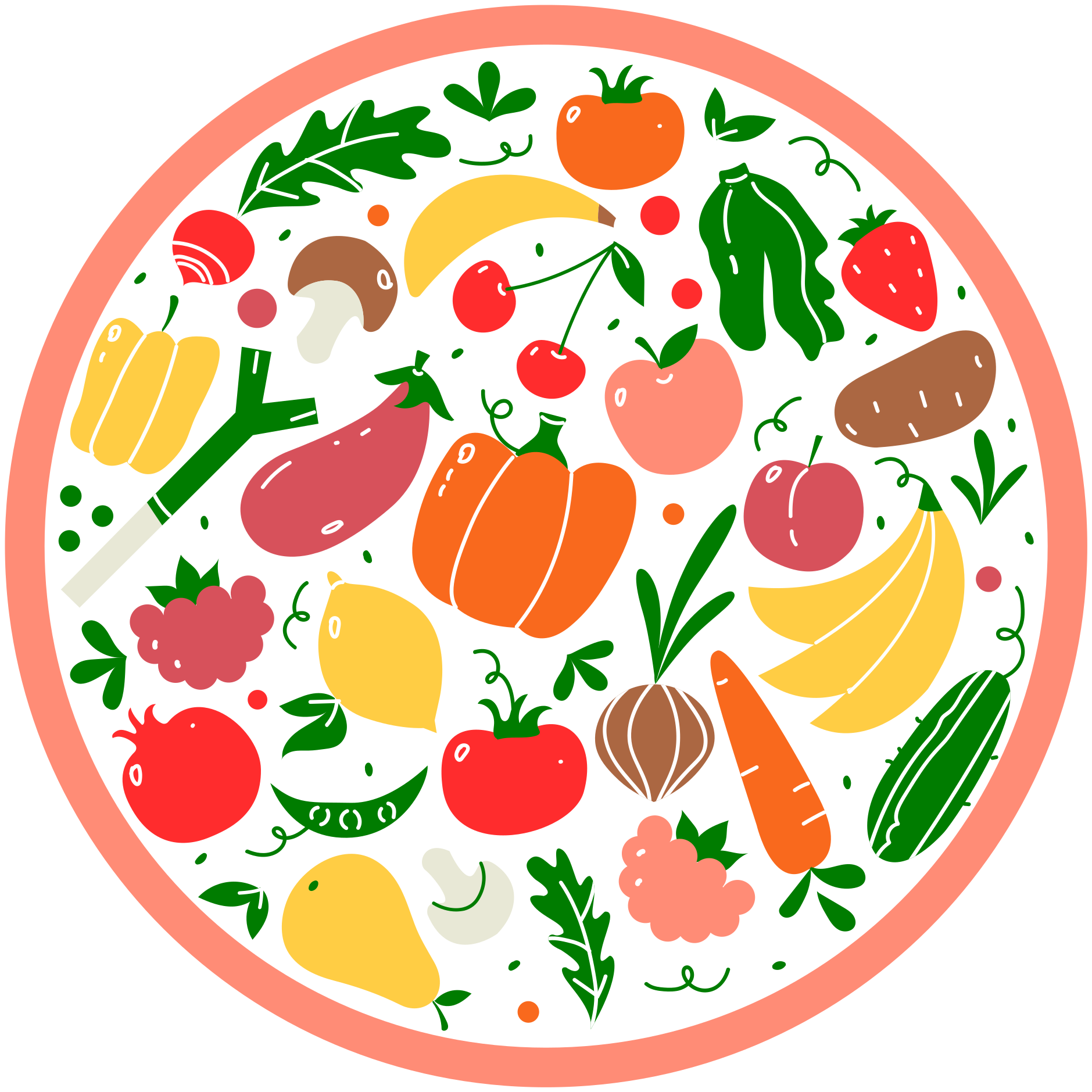 Colorful Fruit Motif floral rug - TenStickers