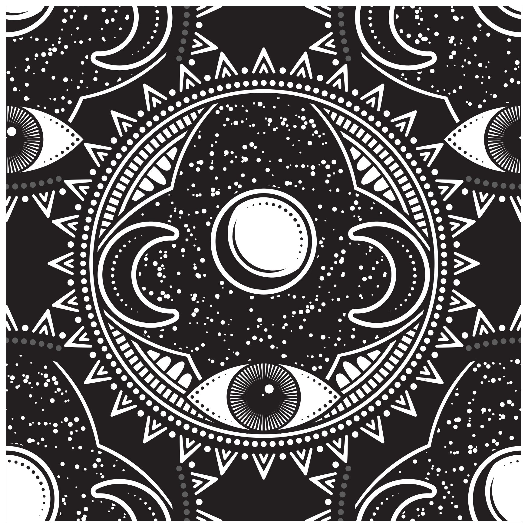 Mandala rug with celestial mandala design - TenStickers
