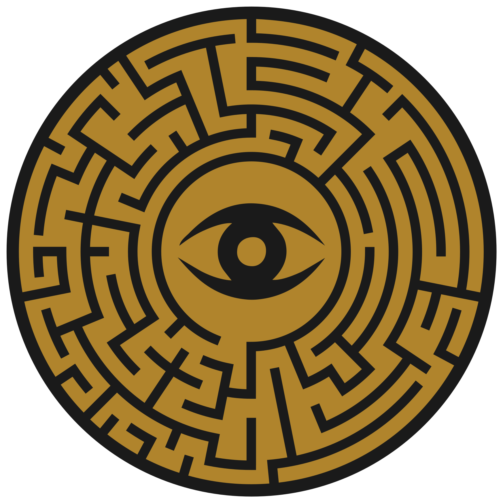 Greek eye ethnic rug maze - TenStickers