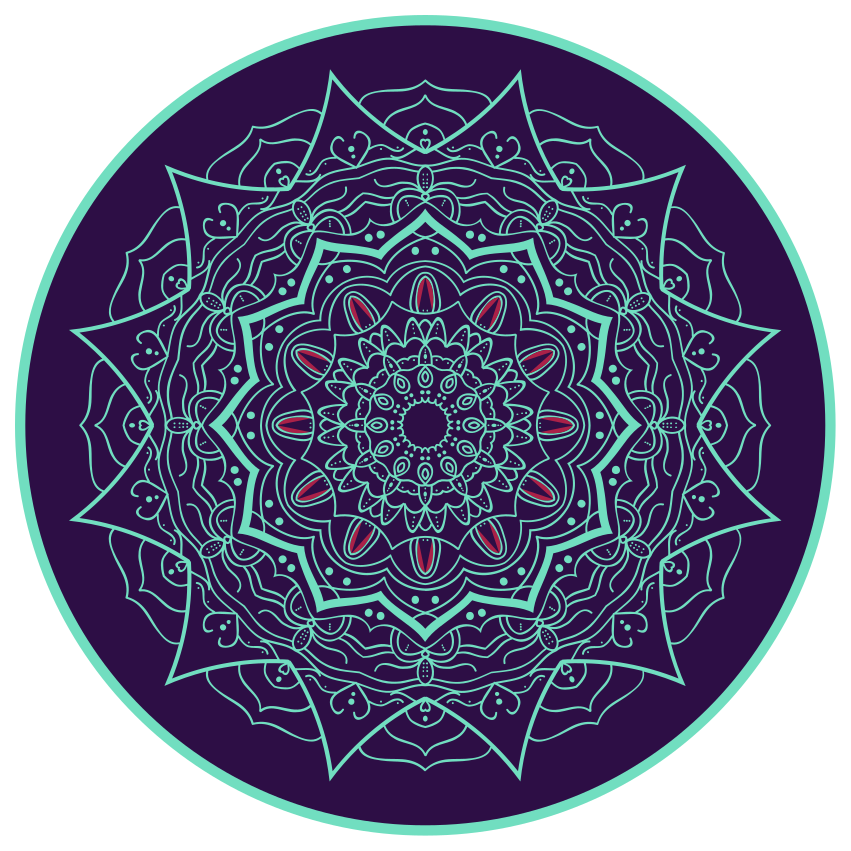 Mandala rug with mandala circle design - TenStickers