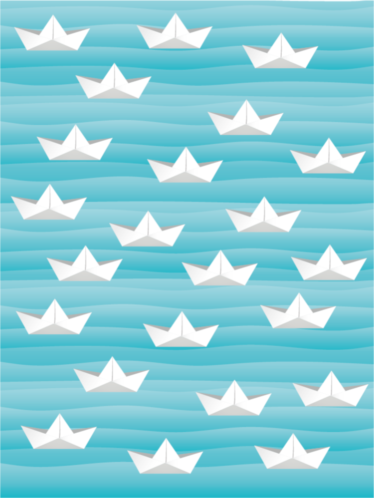 Striped Paper Boats star rug - TenStickers