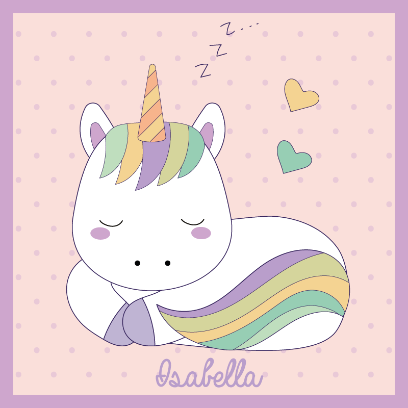Sleepy Unicorn custom floor mat - TenStickers