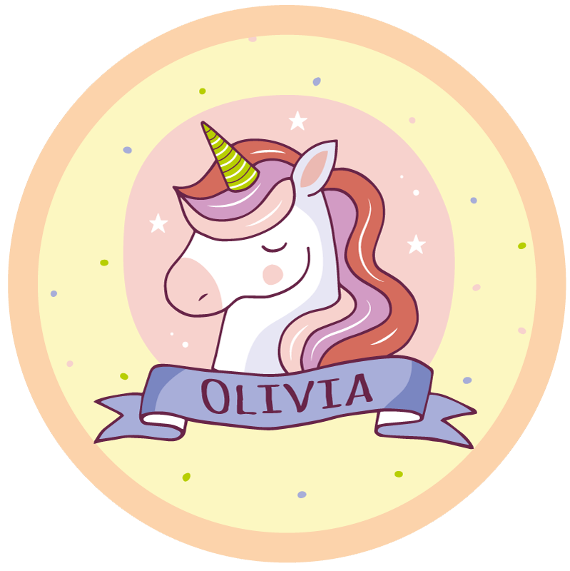 unicorn with customisable name animal rug - TenStickers