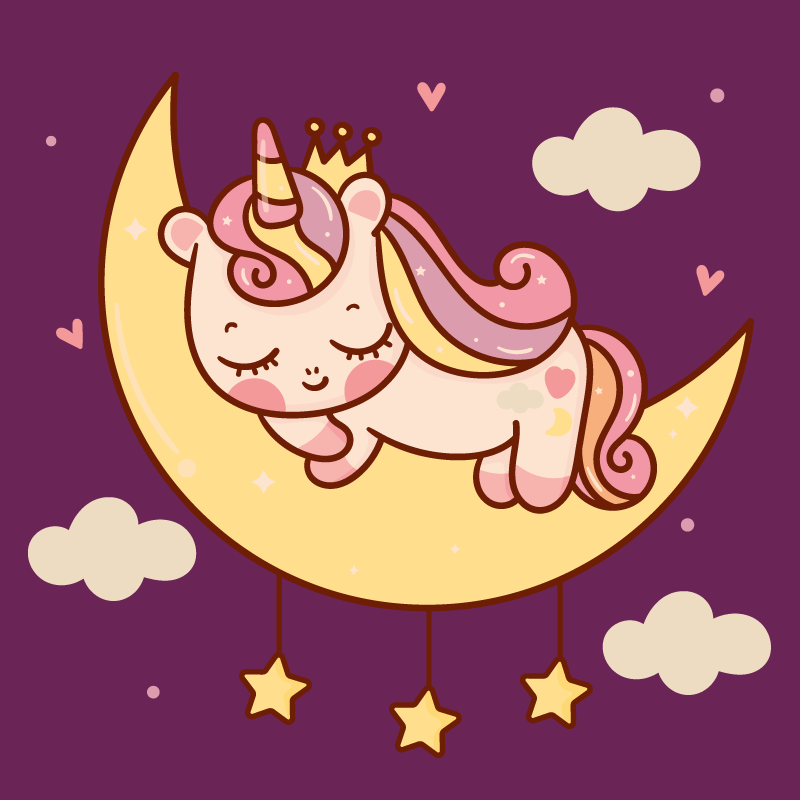Sleeping Unicorn kids carpet - TenStickers