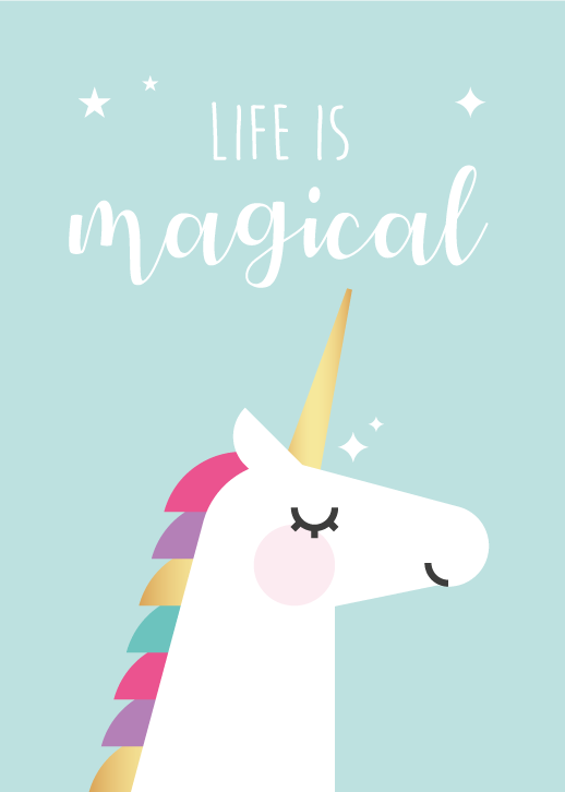 Unicorn Magical Phrase kids carpet - TenStickers