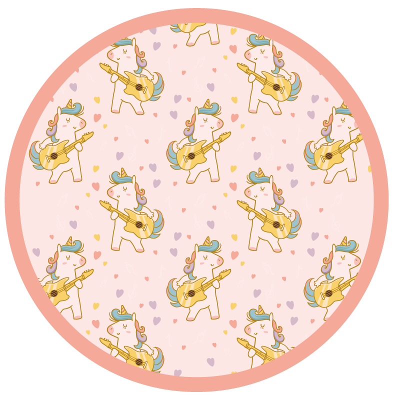Unicorn Dance Circle kids carpet - TenStickers