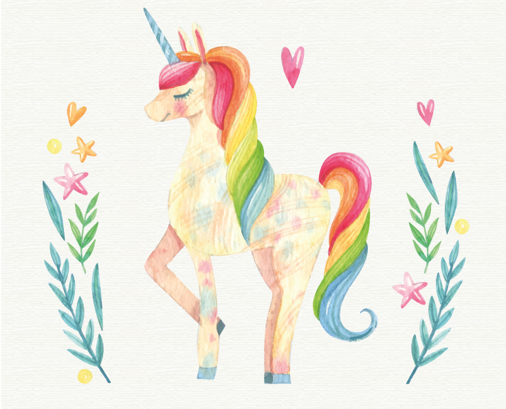 Pastel Unicorn kids carpet - TenStickers
