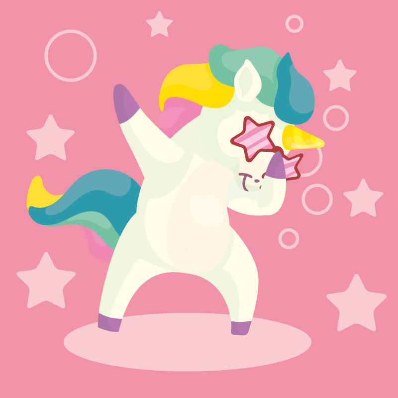 Dancing Unicorn Magic kids carpet - TenStickers
