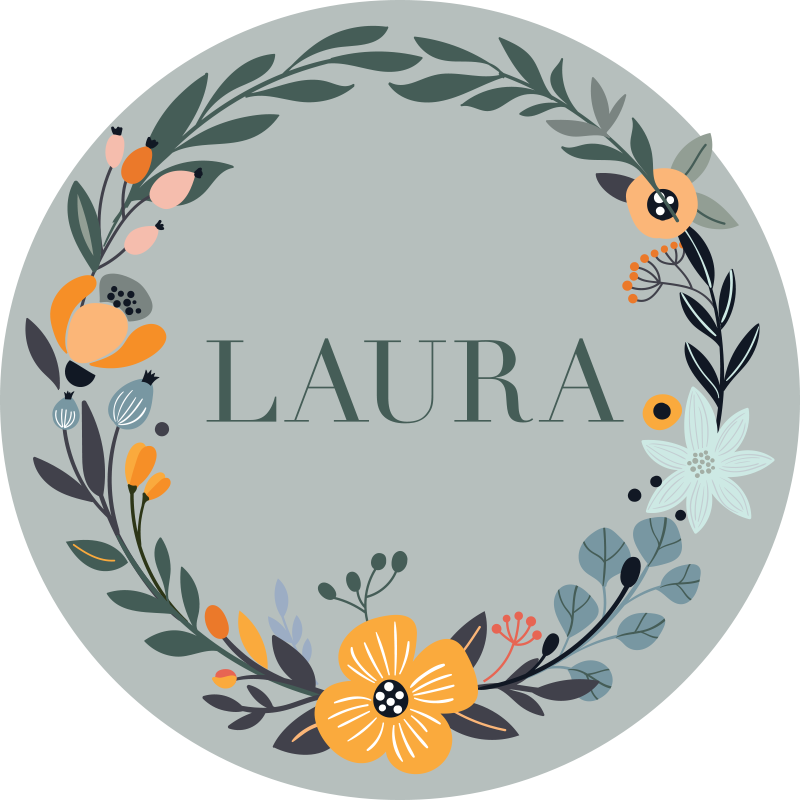 Personalized Floral Design custom floor mat - TenStickers