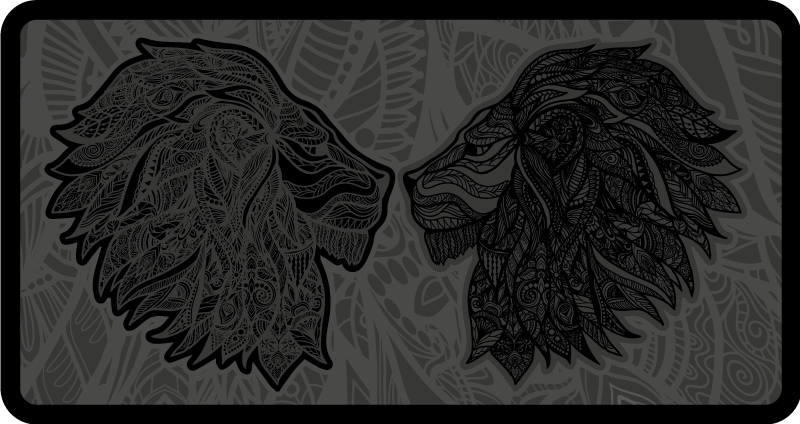 Lion Profile Artwork animal mat - TenStickers