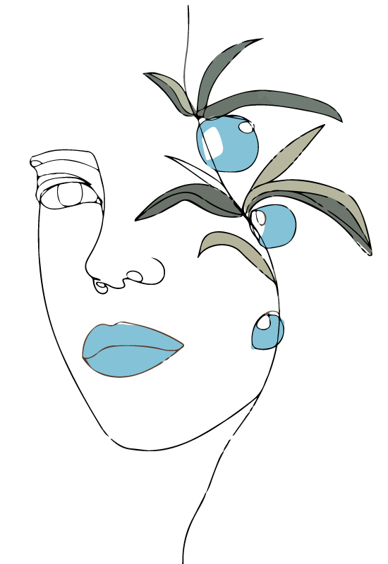 Floral rug in elegant line art design - TenStickers