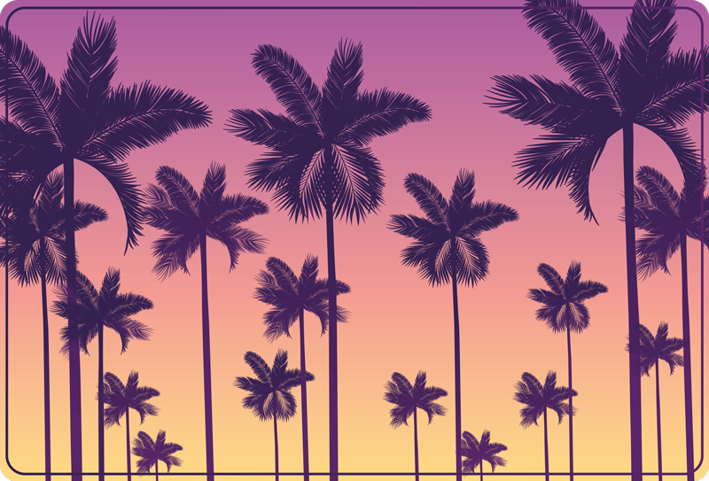 Tropical Sunset Silhouette nature rug - TenStickers