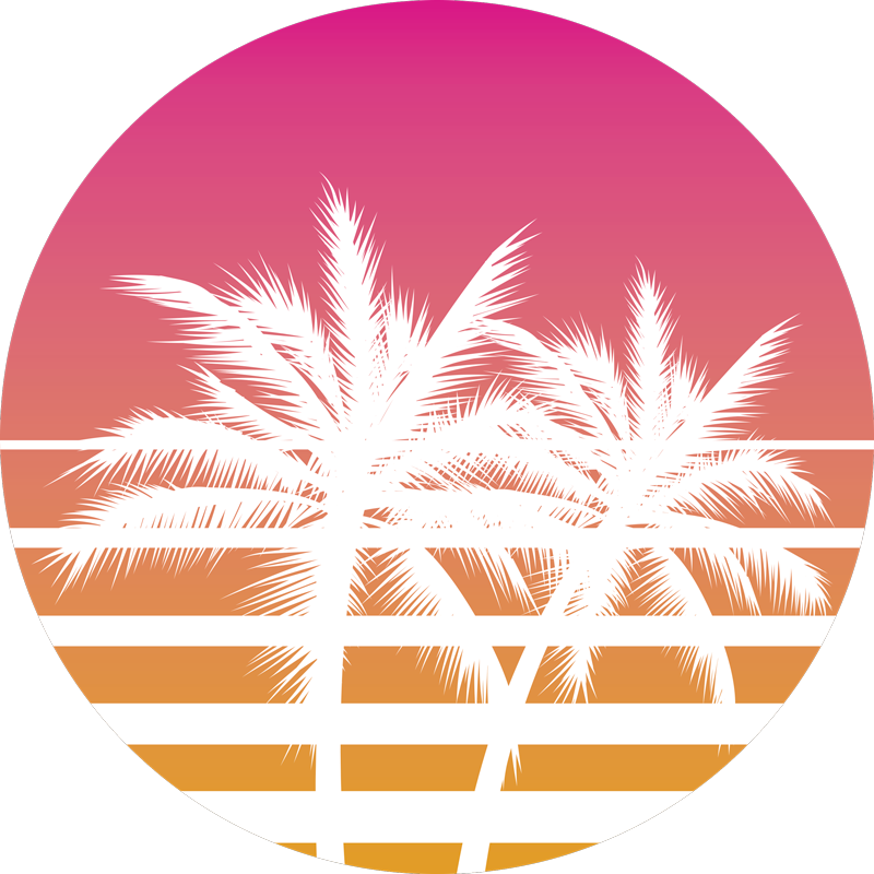 Tropical Sunset Palms floral rug - TenStickers