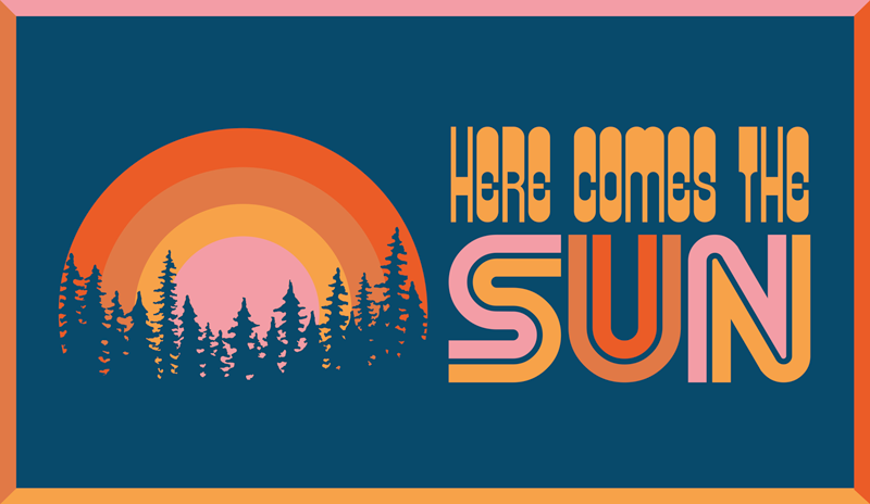 Sunrise Silhouette Scene quote rug - TenStickers