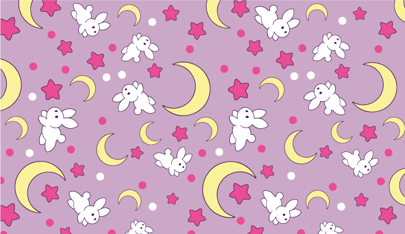 Bunny Nighttime Motif kids carpet - TenStickers