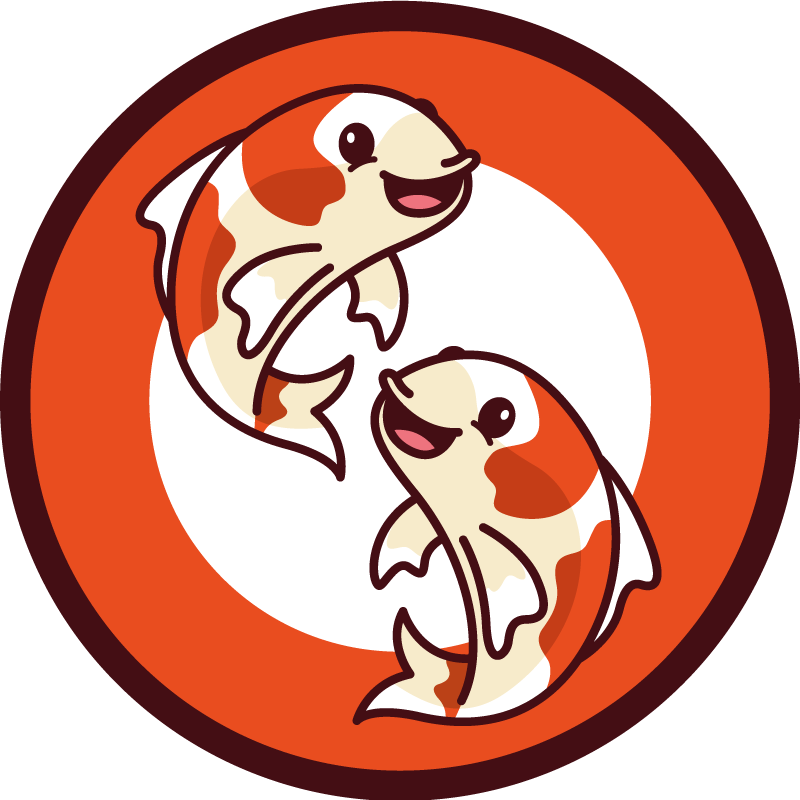 Playful Koi Circle animal mat - TenStickers