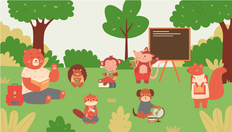 Jungle Classroom kids carpet - TenStickers