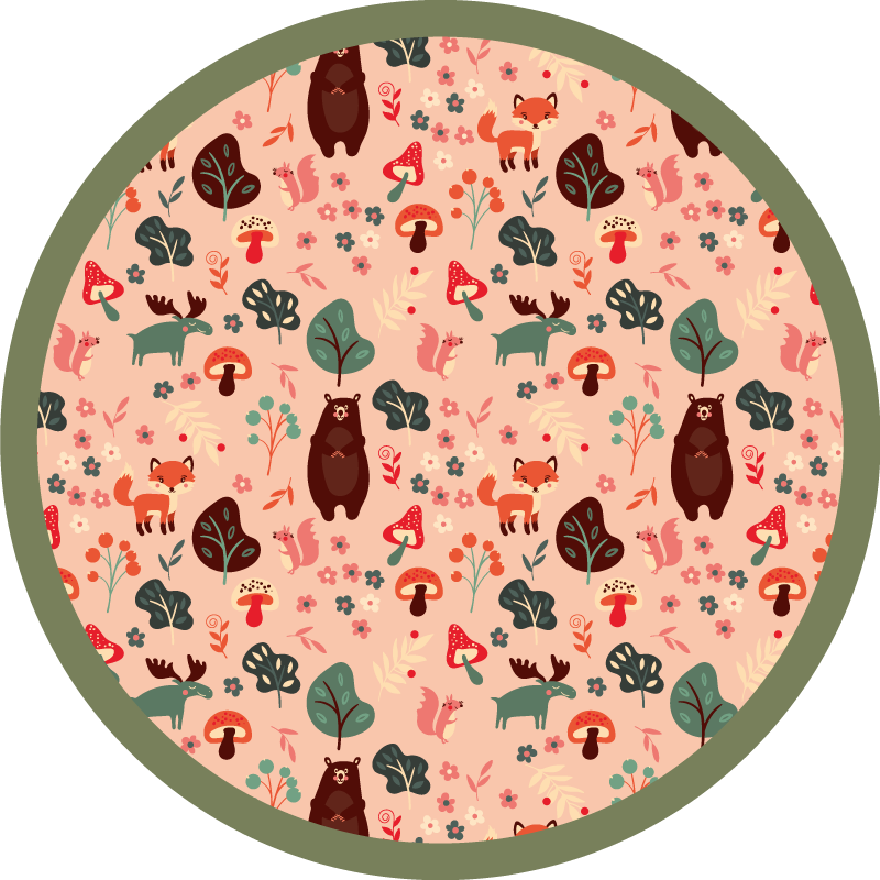 Woodland Creatures kids rug - TenStickers